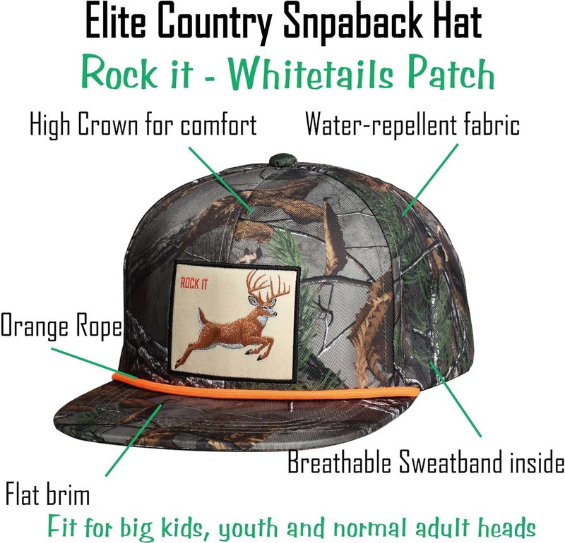 EDTREK Elite Youth Country Hat for Big Kids - Boys Snapback Hat with Flat Brim - Image 5